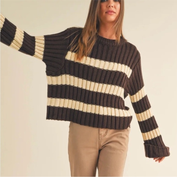 Zara Brown & Cream Sweater - Picture 5 of 14